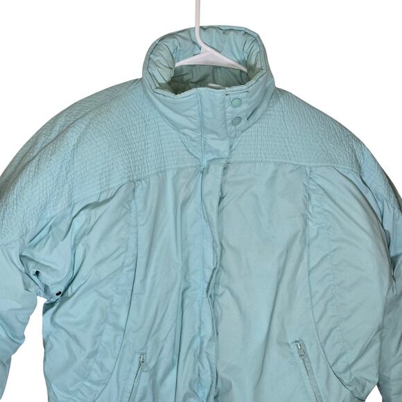 Vintage Mint Green Obermeyer Womens Ski Jacket Thick Warm Size 10 1980s - Picture 2 of 11